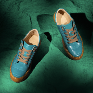 Tiffany Colored Crocodile Skin Sneakers